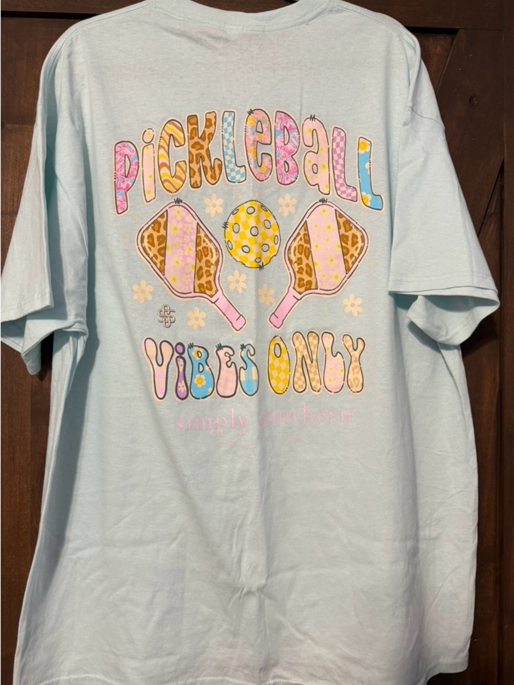 Pickleball Vibes Only Graphic Tee - Light Blue